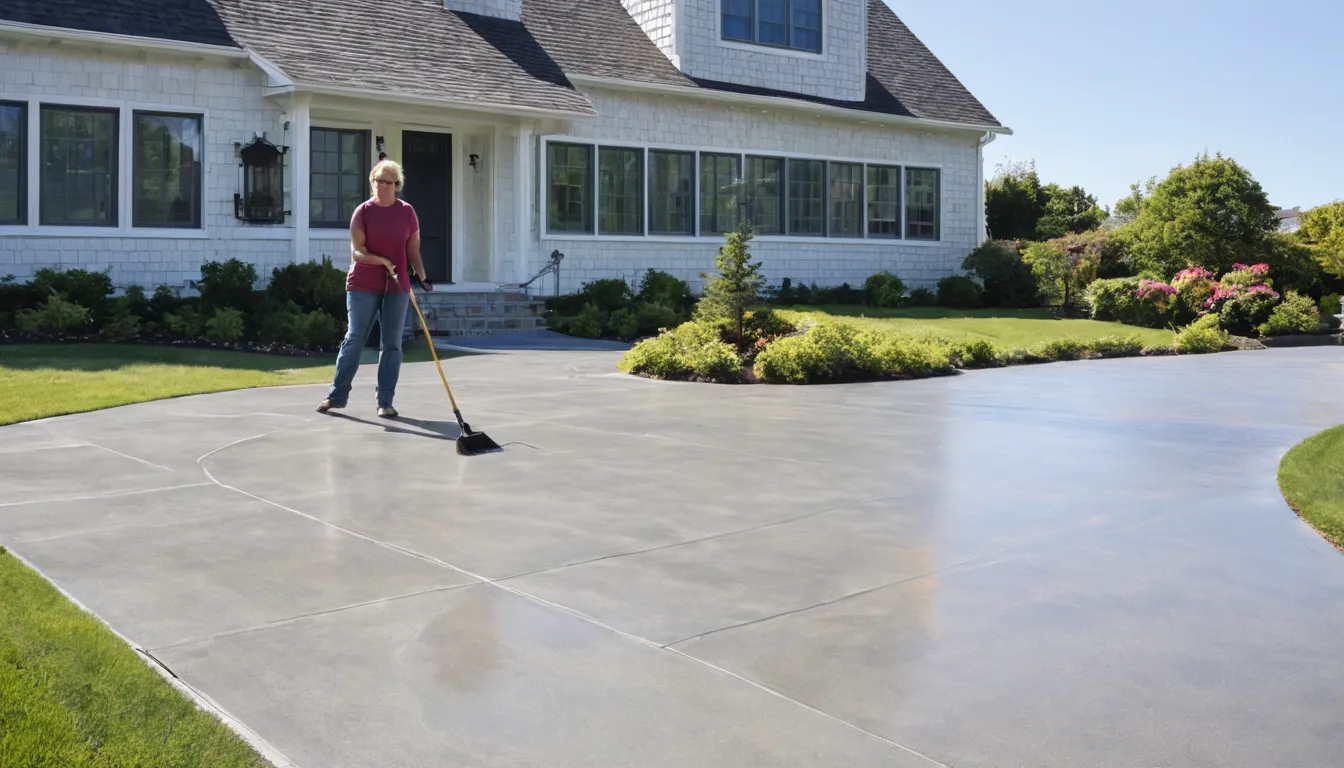 A freshly poured concrete driveway beside a home in West Mifflin
